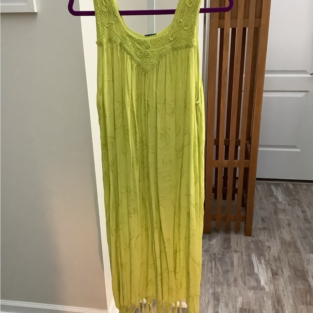 Vibrant Lime Green Maxi Dress